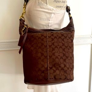 COACH canvas/leather shoulder/crossbody purse